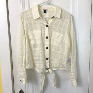 Torrid sheer tie-front crop top